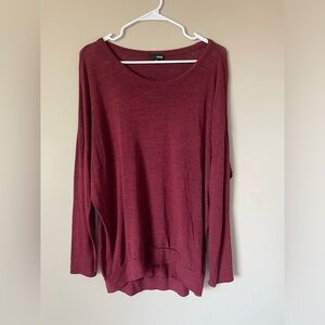 Wilfred aritzia Burgundy Long Sleeve scoop neck baggy sweater top medium
